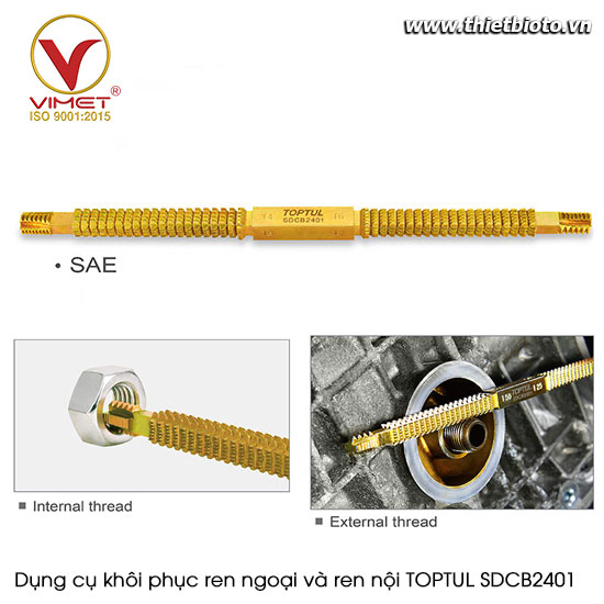 Dụng cụ khôi phục ren ngoại và ren nội TOPTUL SDCB2401